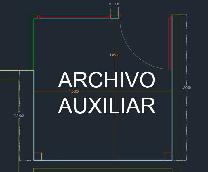 Measurements on a room in AutoCAD reading 1.8000 and 1.8500, consistent with one unit being one meter